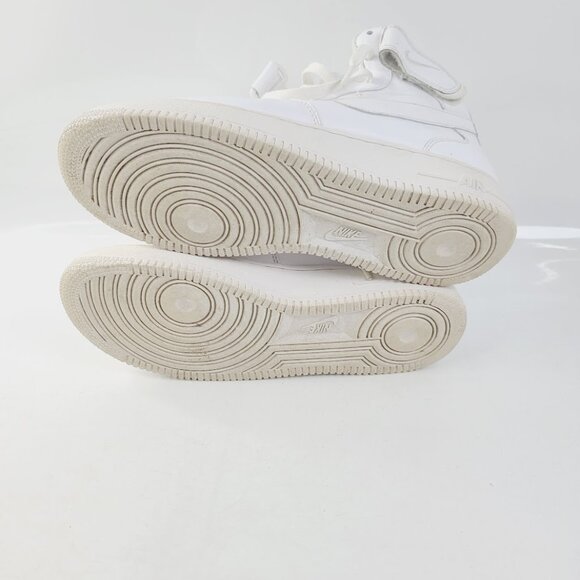 Nike Air Force 1 Mid '07 Men's All White Leather Mid-Top Trainer Sneaker Size 10 - Picture 5 of 6